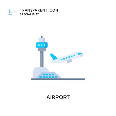 Havaalanı vektör simgesi. Düz çizim. EPS 10 vektörü.