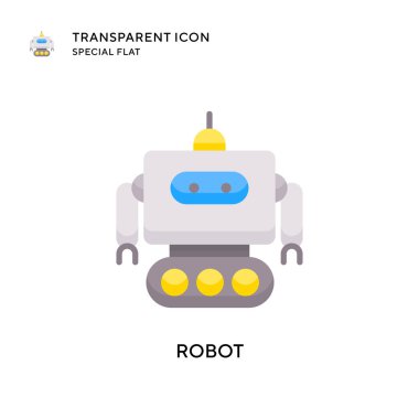 Robot vektör simgesi. Düz çizim. EPS 10 vektörü.