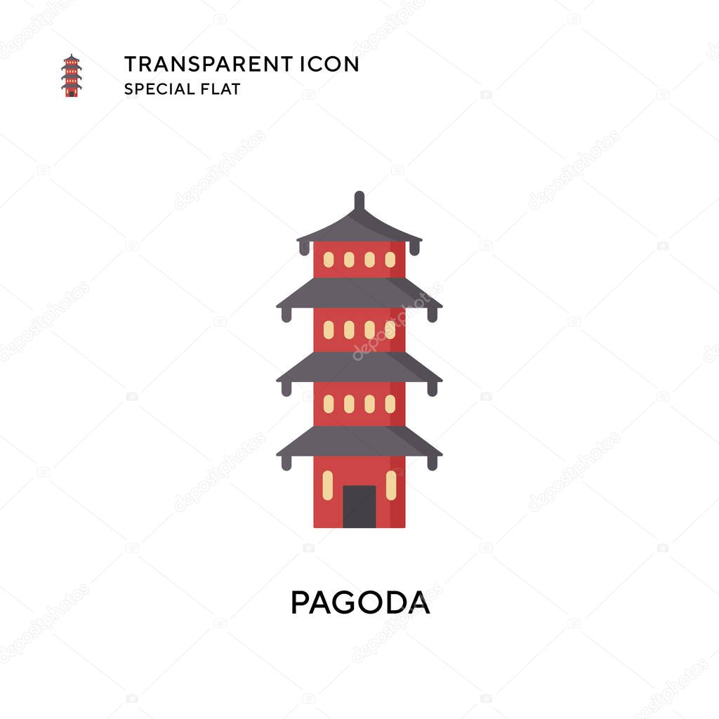 Pagoda vector icon. Flat style illustration. EPS 10 vector.