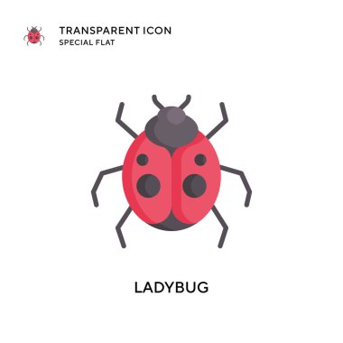 Uğur böceği vektör simgesi. Düz çizim. EPS 10 vektörü.