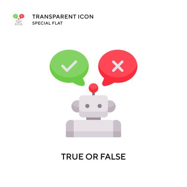 Doğru ya da yanlış vektör simgesi. Düz çizim. EPS 10 vektörü.