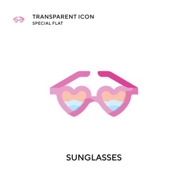 Güneş gözlüğü vektör simgesi. Düz çizim. EPS 10 vektörü.