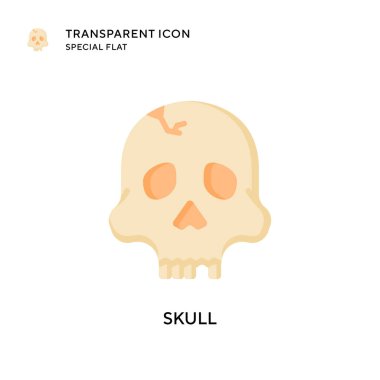 Kafatası vektör simgesi. Düz çizim. EPS 10 vektörü.