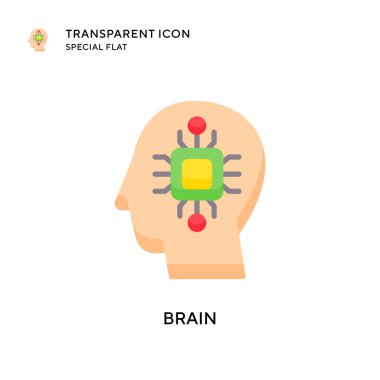Beyin vektör simgesi. Düz çizim. EPS 10 vektörü.