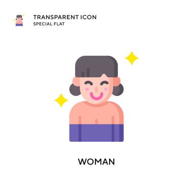 Kadın vektör simgesi. Düz çizim. EPS 10 vektörü.