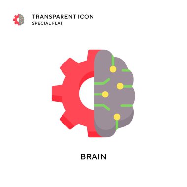 Beyin vektör simgesi. Düz çizim. EPS 10 vektörü.