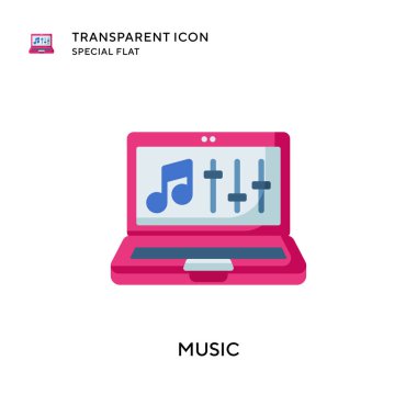 Müzik vektörü simgesi. Düz çizim. EPS 10 vektörü.