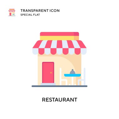 Restoran vektör simgesi. Düz çizim. EPS 10 vektörü.