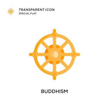 Budizm vektör simgesi. Düz çizim. EPS 10 vektörü.
