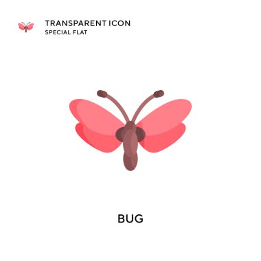 Böcek vektör simgesi. Düz çizim. EPS 10 vektörü.