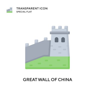 Çin porseleni ikonundan oluşan büyük bir duvar. Düz çizim. EPS 10 vektörü.