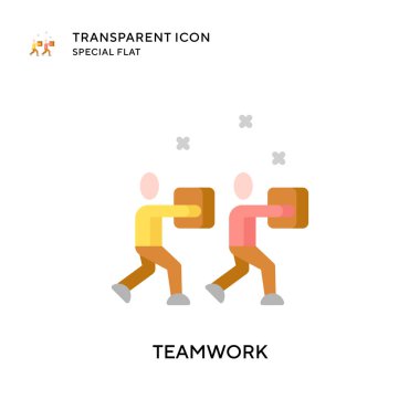 Takım çalışması vektör simgesi. Düz çizim. EPS 10 vektörü.