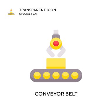 Taşıyıcı şerit vektör simgesi. Düz çizim. EPS 10 vektörü.