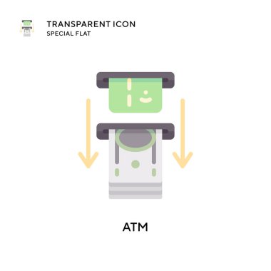 ATM vektör simgesi. Düz çizim. EPS 10 vektörü.
