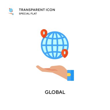 Küresel vektör simgesi. Düz çizim. EPS 10 vektörü.