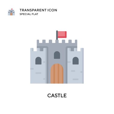 Castle vektör simgesi. Düz çizim. EPS 10 vektörü.