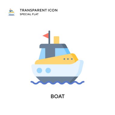 Tekne vektör simgesi. Düz çizim. EPS 10 vektörü.