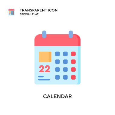 Takvim vektör simgesi. Düz çizim. EPS 10 vektörü.