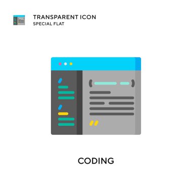 Kodlama vektör simgesi. Düz çizim. EPS 10 vektörü.