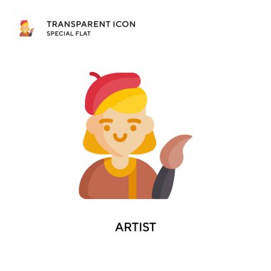 Sanatçı vektör simgesi. Düz çizim. EPS 10 vektörü.