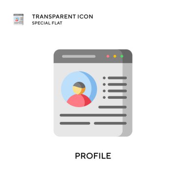 Profil vektör simgesi. Düz çizim. EPS 10 vektörü.