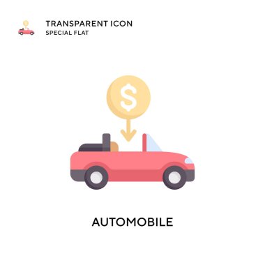 Otomobil vektör simgesi. Düz çizim. EPS 10 vektörü.