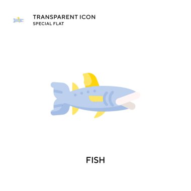 Balık vektör simgesi. Düz çizim. EPS 10 vektörü.