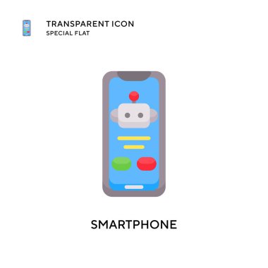 Akıllı telefon vektör simgesi. Düz çizim. EPS 10 vektörü.