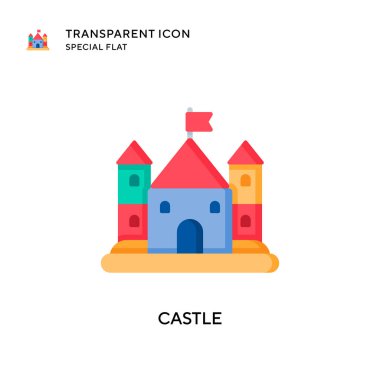 Castle vektör simgesi. Düz çizim. EPS 10 vektörü.