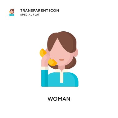 Kadın vektör simgesi. Düz çizim. EPS 10 vektörü.