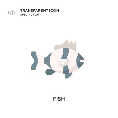 Balık vektör simgesi. Düz çizim. EPS 10 vektörü.