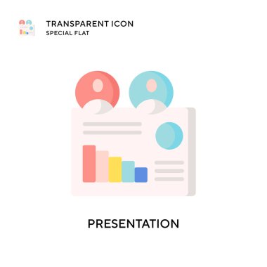 Sunum vektör simgesi. Düz çizim. EPS 10 vektörü.