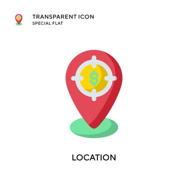 Konum vektör simgesi. Düz çizim. EPS 10 vektörü.