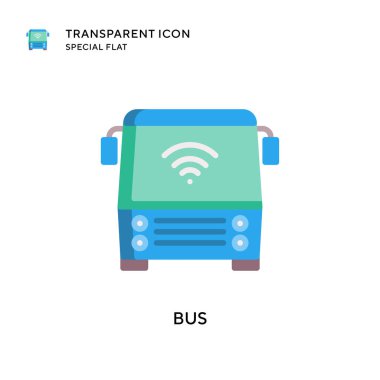 Otobüs vektör simgesi. Düz çizim. EPS 10 vektörü.