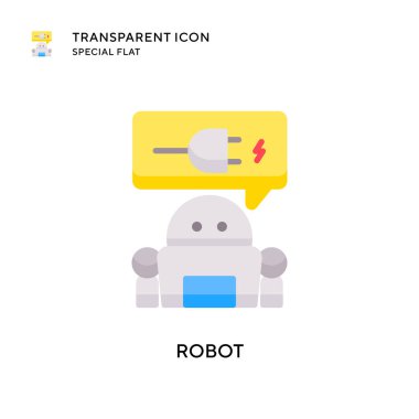 Robot vektör simgesi. Düz çizim. EPS 10 vektörü.
