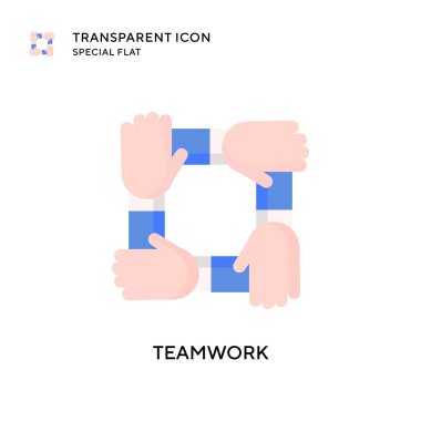 Takım çalışması vektör simgesi. Düz çizim. EPS 10 vektörü.
