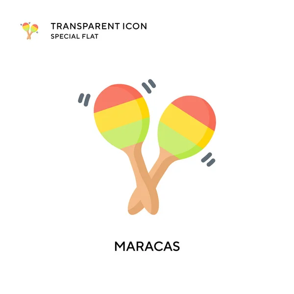 Icono Vector Maracas Ilustración Estilo Plano Eps Vector — Vector de stock