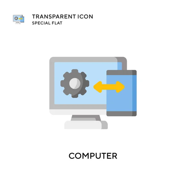 Icône Vectorielle Informatique Illustration Style Plat Vecteur Eps — Image vectorielle