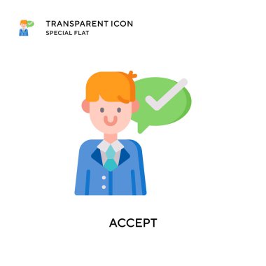 Vektör simgesini kabul et. Düz çizim. EPS 10 vektörü.