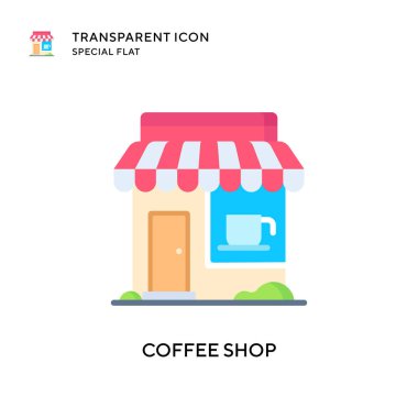 Kahve dükkanı vektör ikonu. Düz çizim. EPS 10 vektörü.