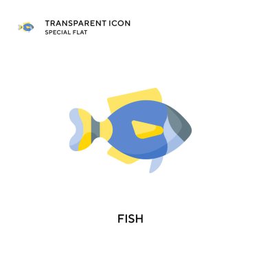 Balık vektör simgesi. Düz çizim. EPS 10 vektörü.