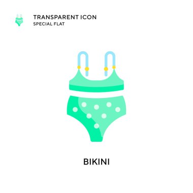 Bikini vektör simgesi. Düz çizim. EPS 10 vektörü.