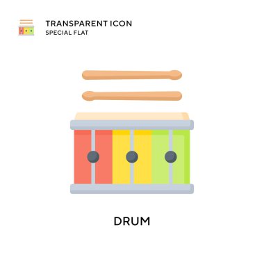 Davul vektör simgesi. Düz çizim. EPS 10 vektörü.