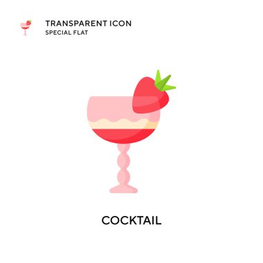 Kokteyl vektör simgesi. Düz çizim. EPS 10 vektörü.