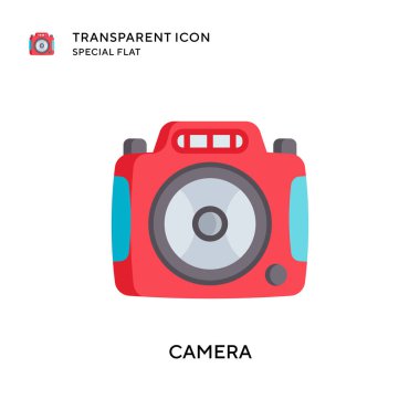 Kamera vektör simgesi. Düz çizim. EPS 10 vektörü.