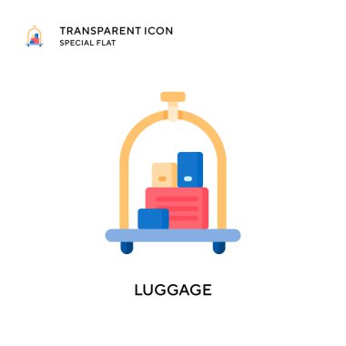 Bagaj vektör simgesi. Düz çizim. EPS 10 vektörü.