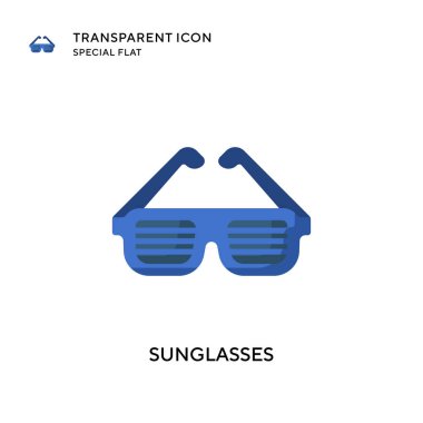 Güneş gözlüğü vektör simgesi. Düz çizim. EPS 10 vektörü.