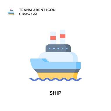 Gemi vektör simgesi. Düz çizim. EPS 10 vektörü.