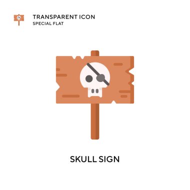 Kafatası işaret vektör simgesi. Düz çizim. EPS 10 vektörü.