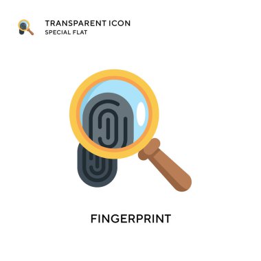 Parmak izi vektör simgesi. Düz çizim. EPS 10 vektörü.